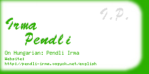 irma pendli business card